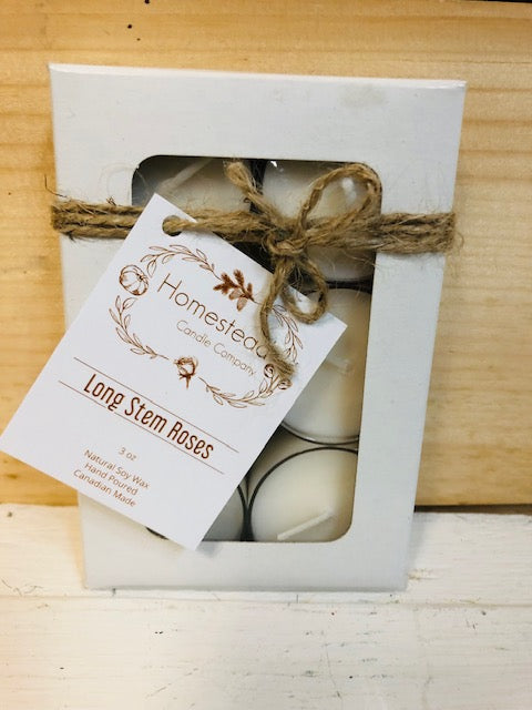 Long Stem Roses Soy Wax Homestead Candle Company Tea Lights