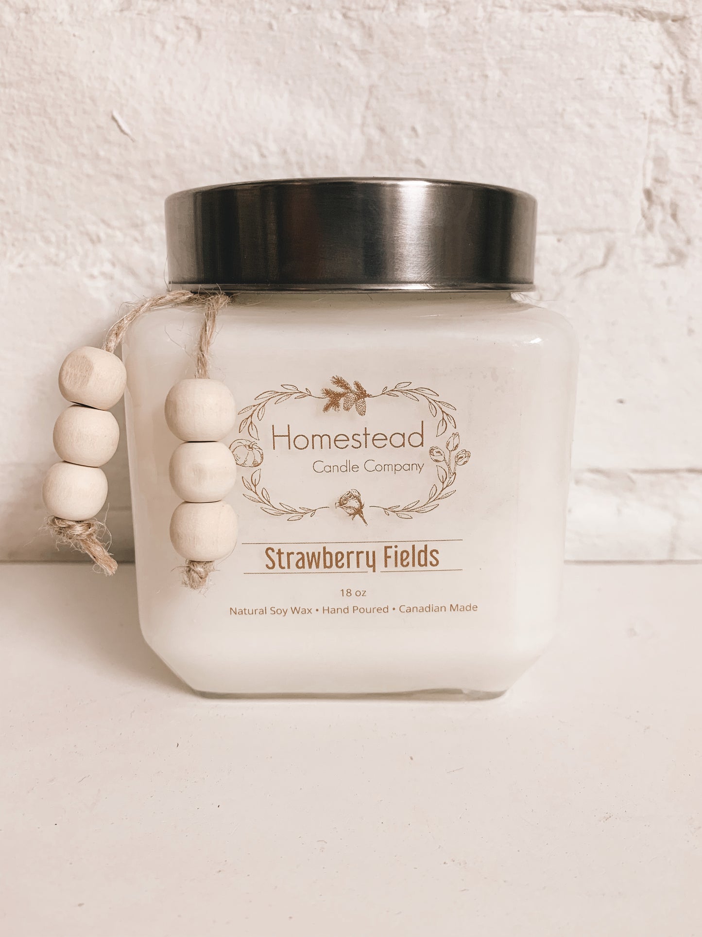 Strawberry Fields Homestead Candle Company Soy Wax 18oz