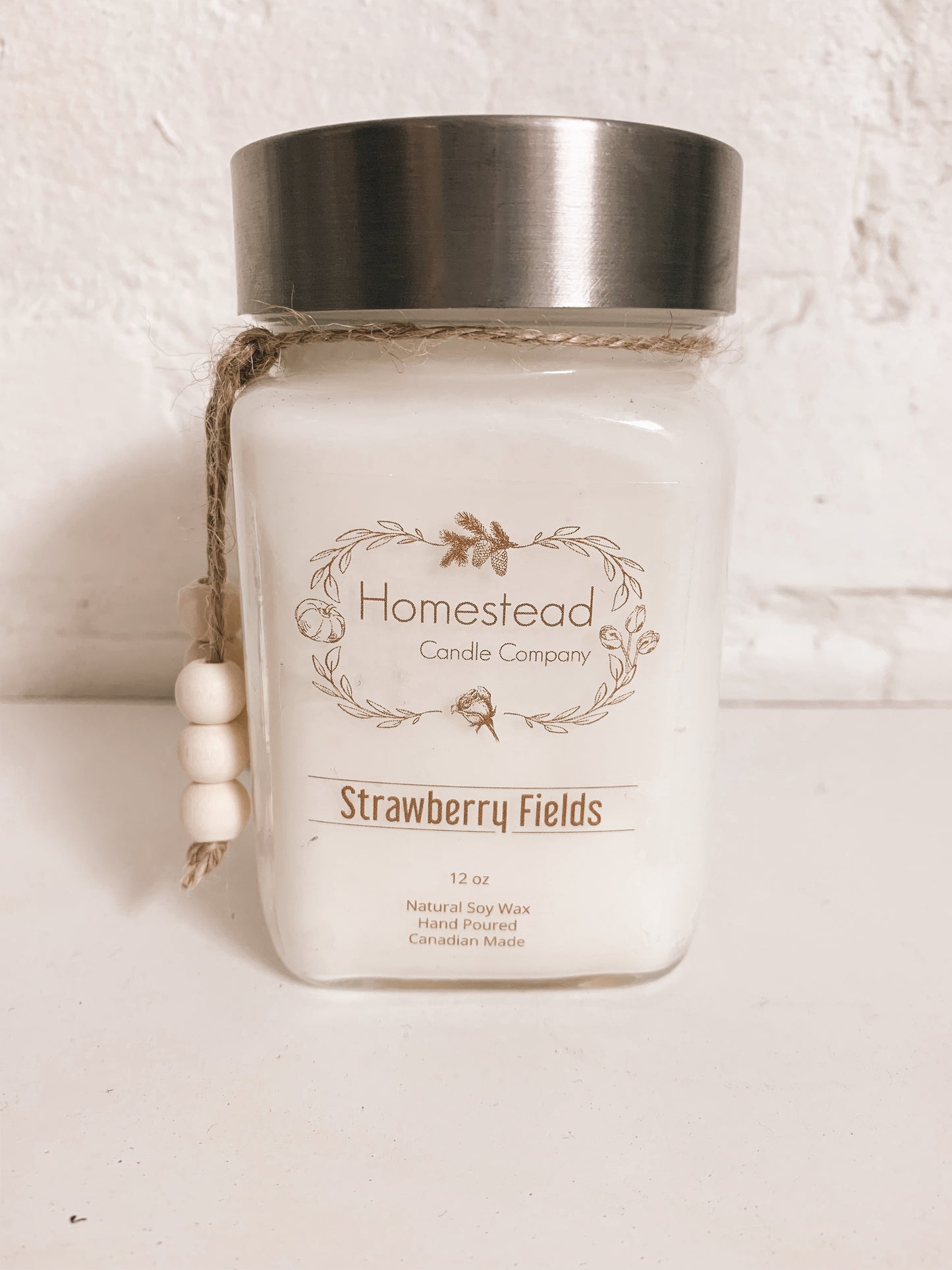 Strawberry Fields Homestead Candle Company Soy Wax 12oz