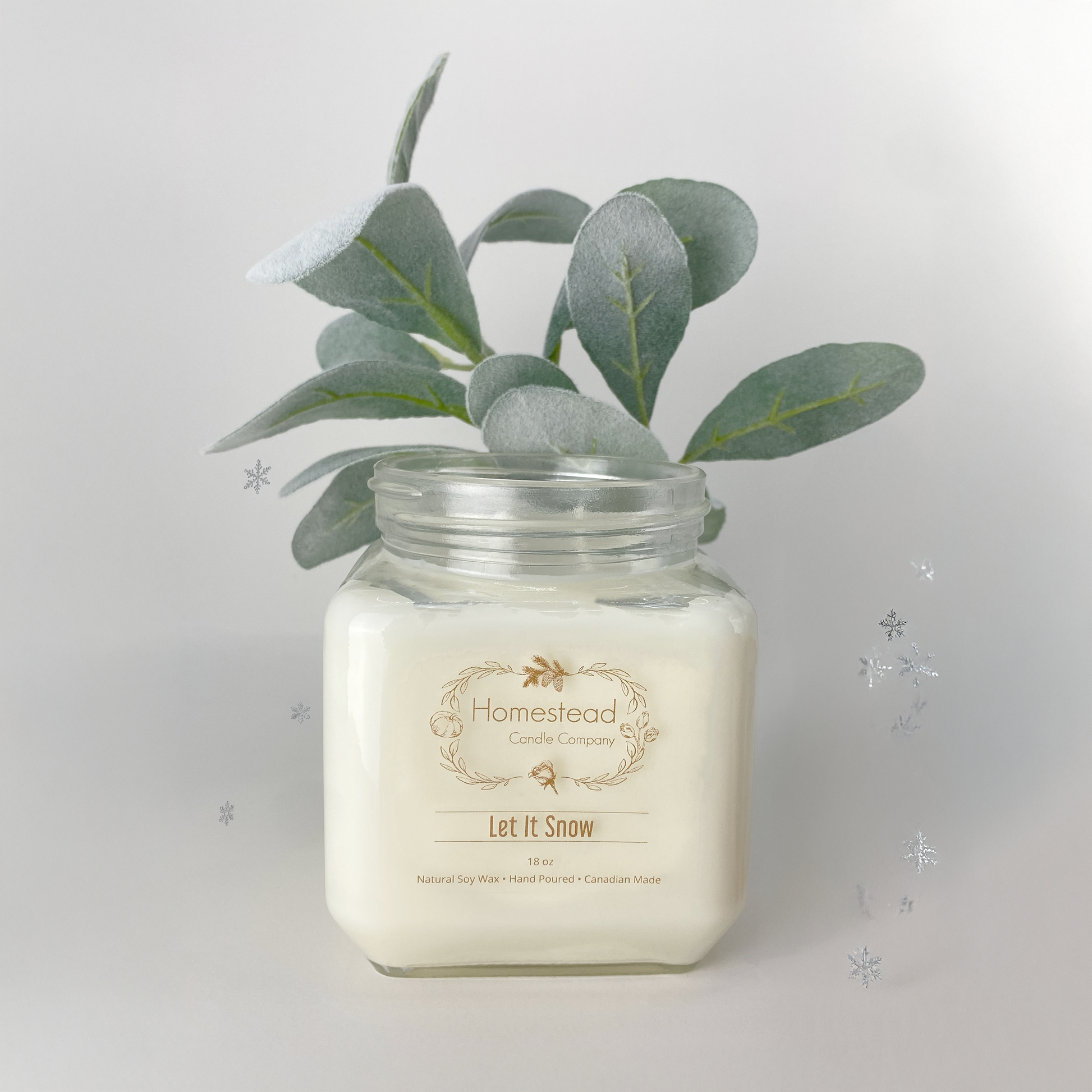 Let it Snow Christmas Candle. 100% soy wax made in Ontario.