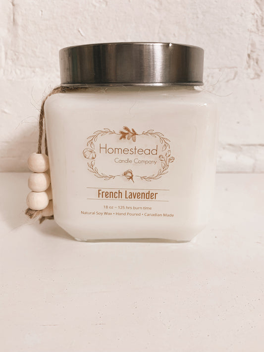 French Lavender 18 oz Soy Wax Homestead Candle Company